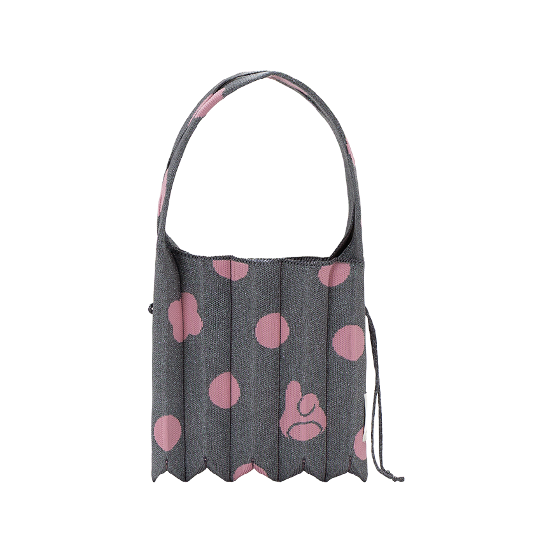 조셉앤스테이시 럭키 플리츠 니트 스몰 도트 마이멜로디 미드나잇 차콜(Joseph&Stacey Lucky Pleats Knit S Dot My Melody Midnight Charcoal)