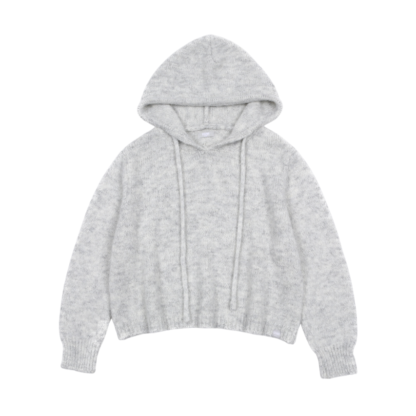 B25FWKN22MG0F Asura As Basic Wool Knit Hoody Melange Grey
