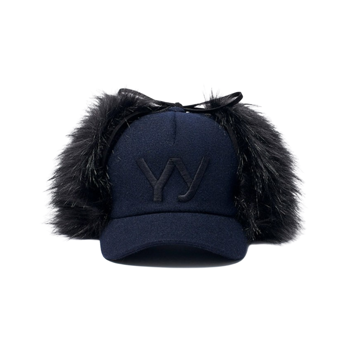 오픈 Yy 포우 퍼 이어플랩 캡 네이비(Open Yy Faux Fur Earflap Cap Navy)