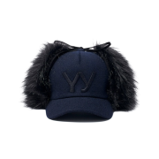 Open Yy Faux Fur Earflap Cap Navy