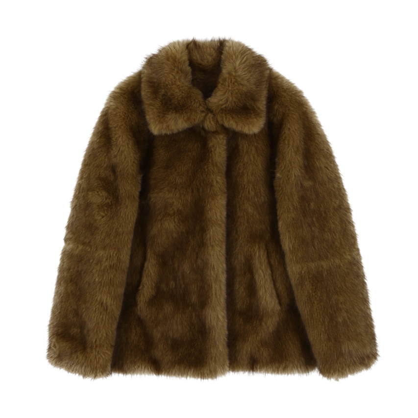A25FWJK24BR0F Asura Fox Midi Fur Jacket Brown