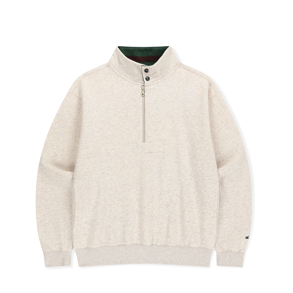 SL253TSWOW03HTO SUNLOVE Cabin Half Zip Sweat Heather Oatmeal