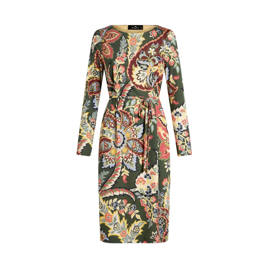 (W) 에트로 프린트 미디 드레스 그린((W) Etro Print Midi Dress Green)