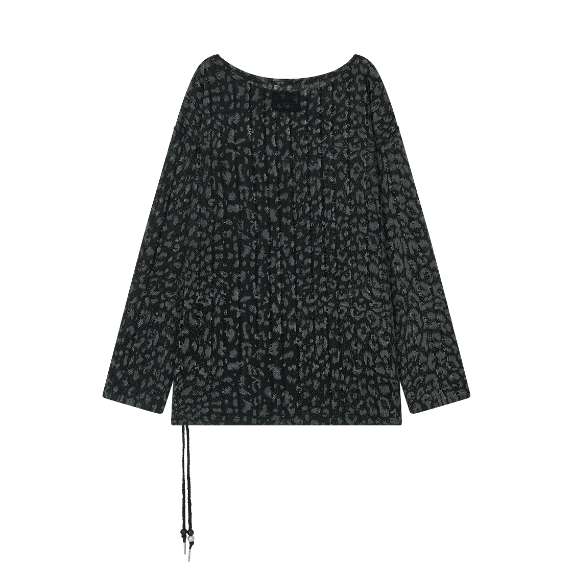 솜속 벤 레오파드 니트 스웨터 블랙(SOMSOC Ven Leopard Knit Sweater Black) - 2