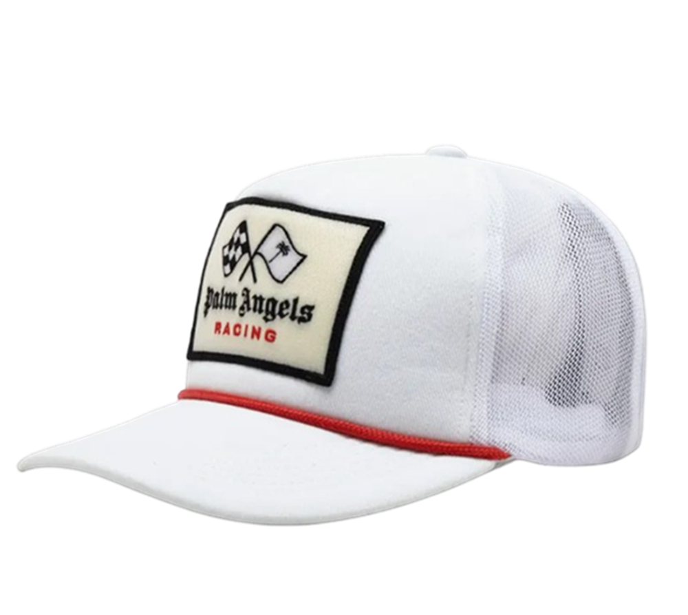 팜엔젤스 레이싱 베이스볼 캡 - 화이트(Palm Angels Racing Baseball Cap - White)