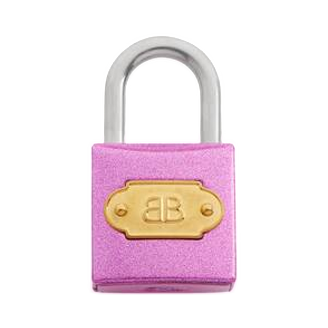 8562142AB3G5286 Balenciaga Charm Keychain BB Padlock Pink Gold