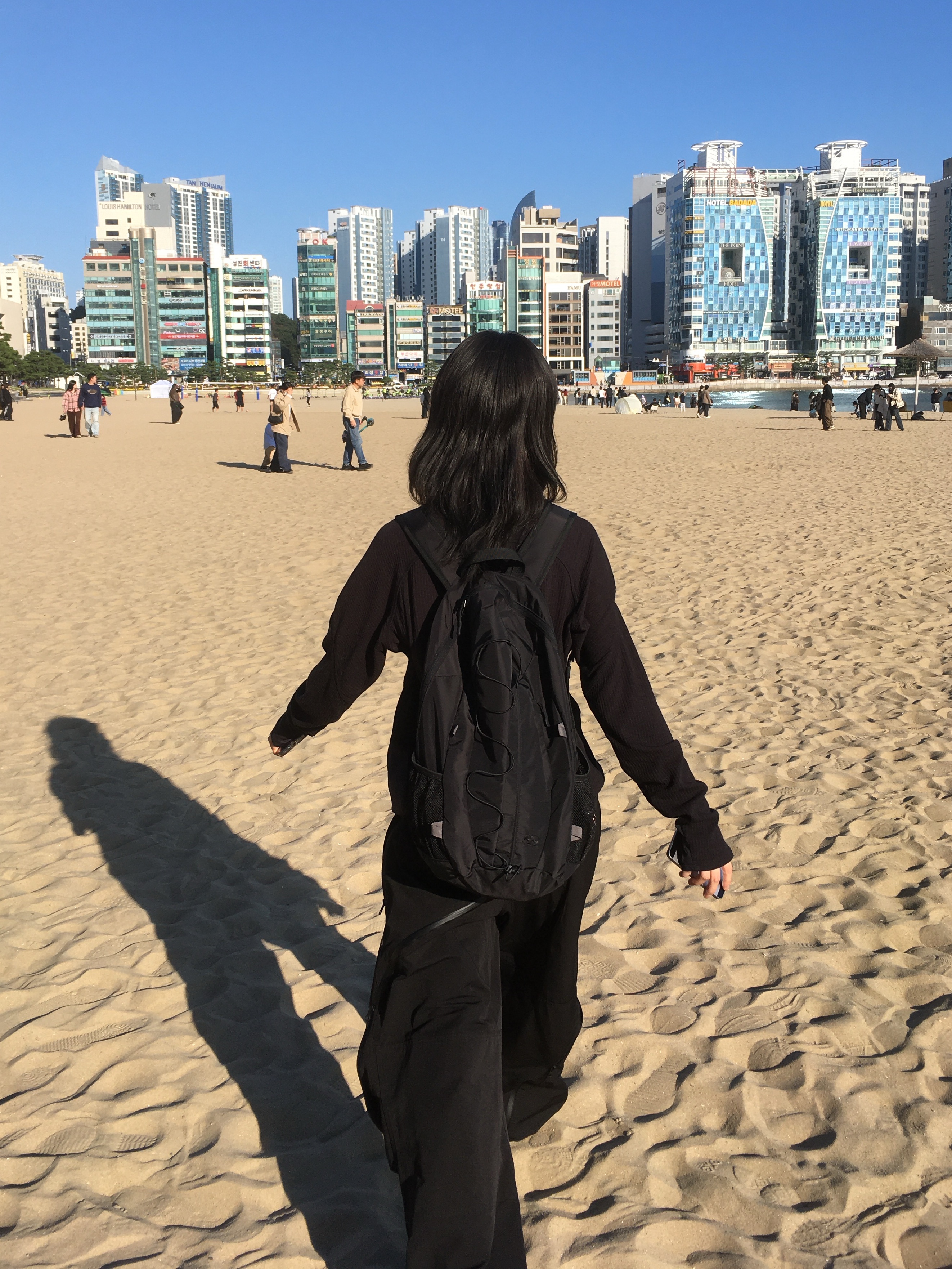 Sansan Gear Ribbed Long Sleeves Black, Sansan Gear Backpack Black - 23FW 착용 스타일