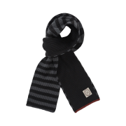 Karactor Striped Knit Muffler Black Charcoal