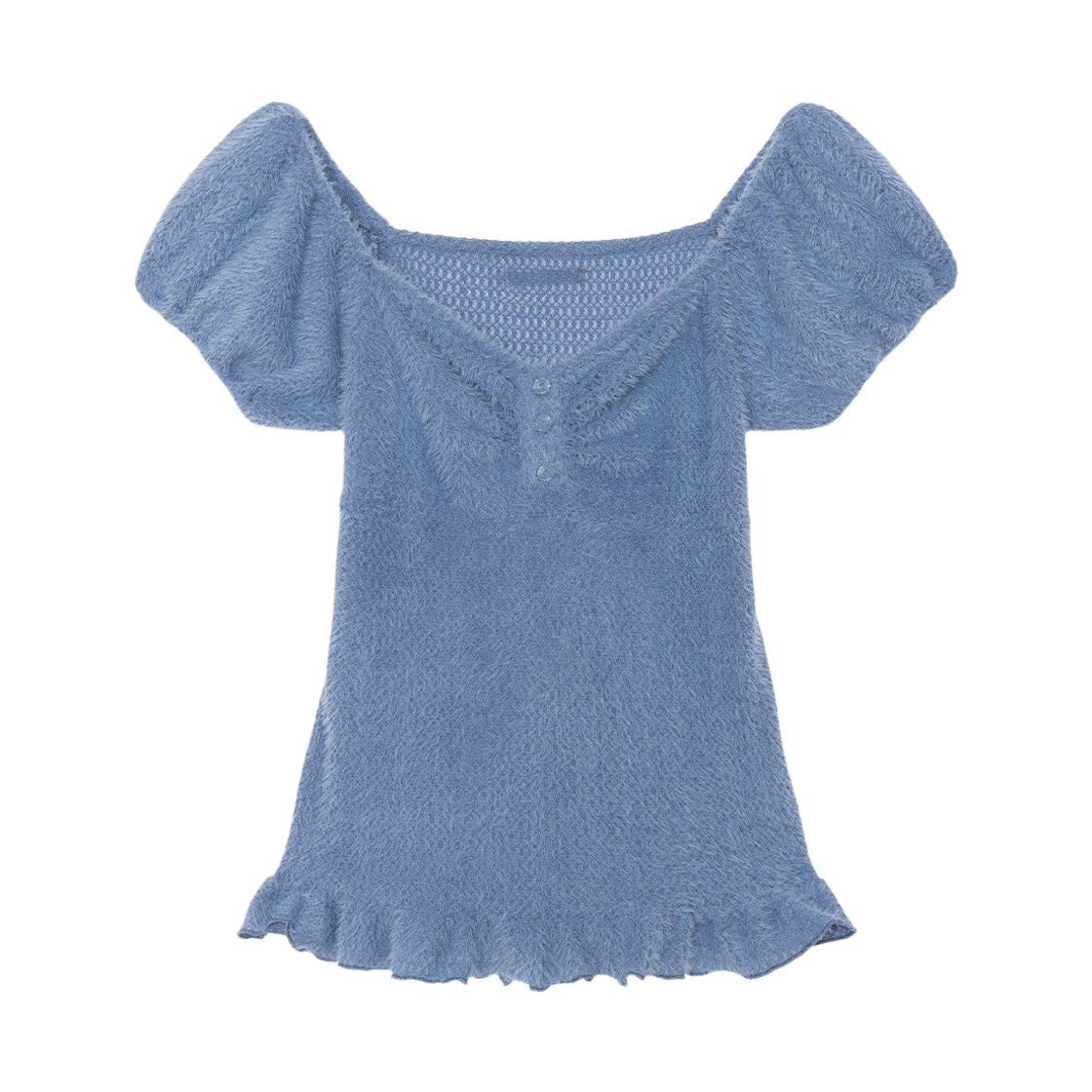 LUV028 UGLYSHADOW Soft Shirring T-shirt Blue