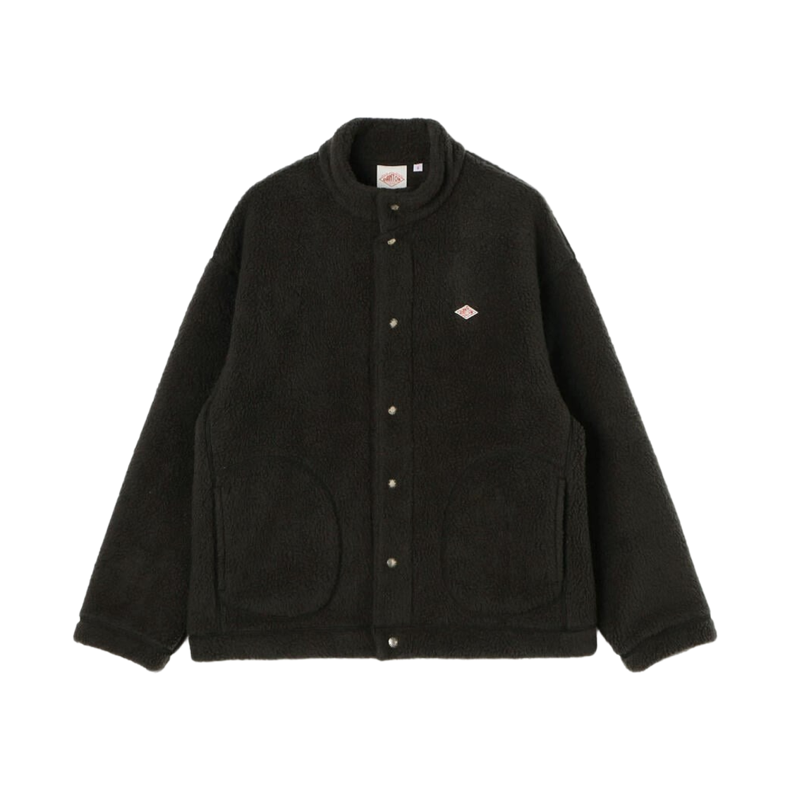 39131 Danton Double-faced Boa Stand Collar Jacket Black
