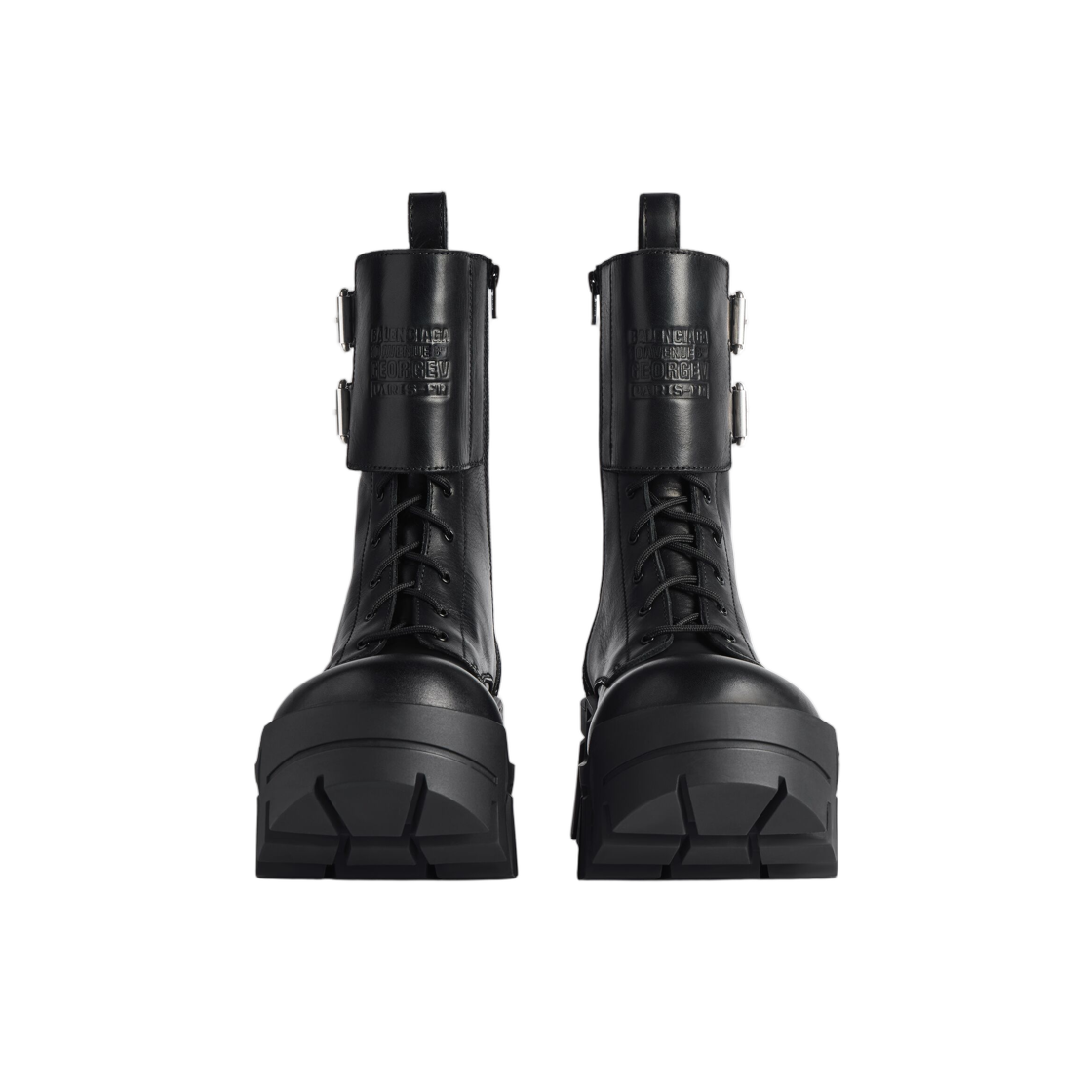 (W) 발렌시아가 불도저 컴뱃 레이스 업 부츠 블랙((W) Balenciaga Bulldozer Combat Lace Up Boot Black) - 2