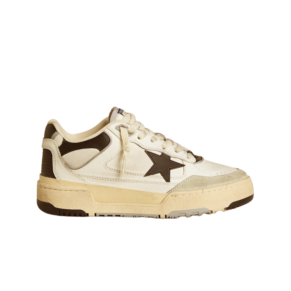 GMF00630-F005745-11395 Golden Goose Forty2 Black Textured TPU Star Black Leather Heel Tab White Black