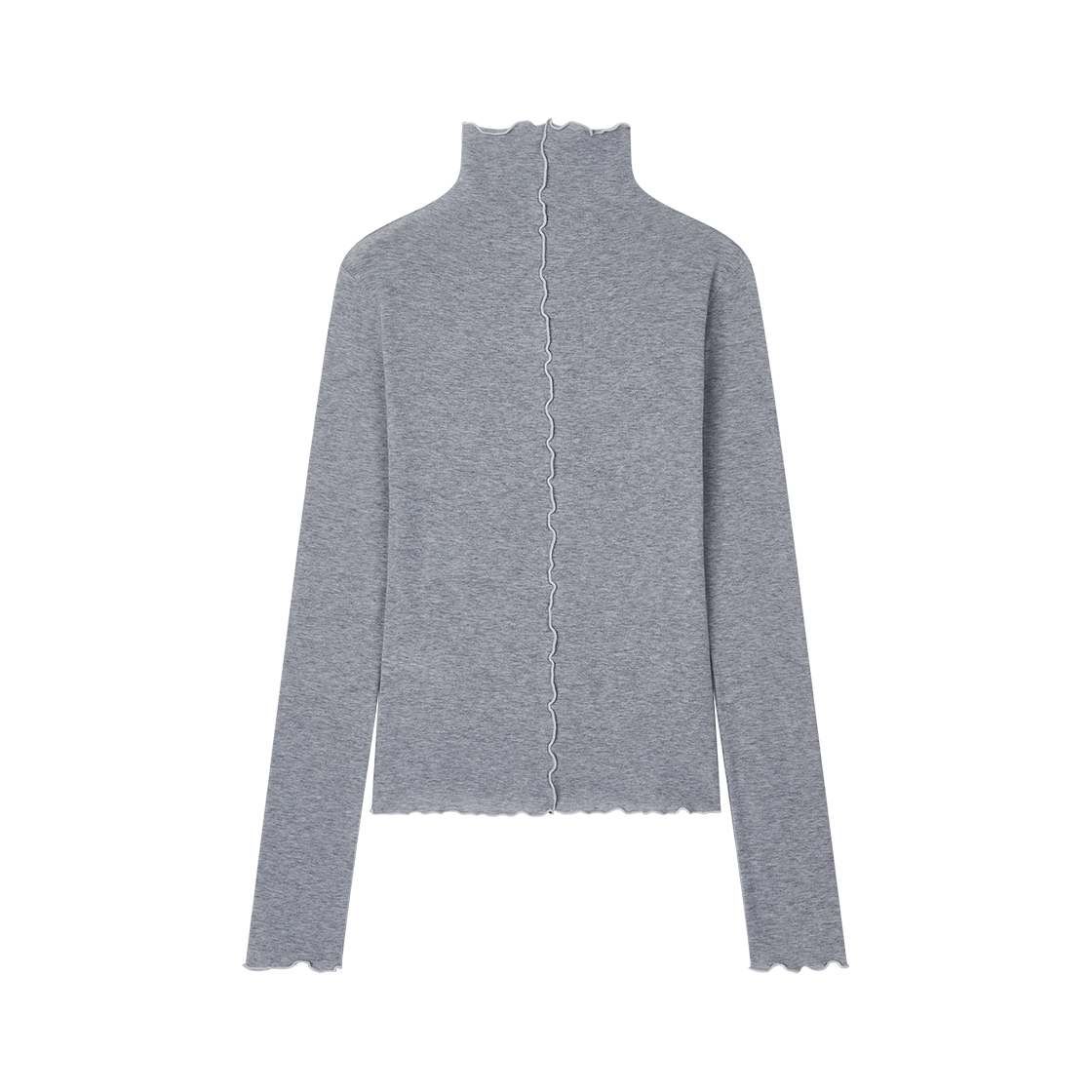 솜속 로위 웨이비 터틀넥 탑 멜란지 그레이(SOMSOC Lowe Wavy Turtleneck Top Melange Grey)