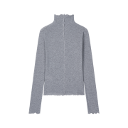 SOMSOC Lowe Wavy Turtleneck Top Melange Grey