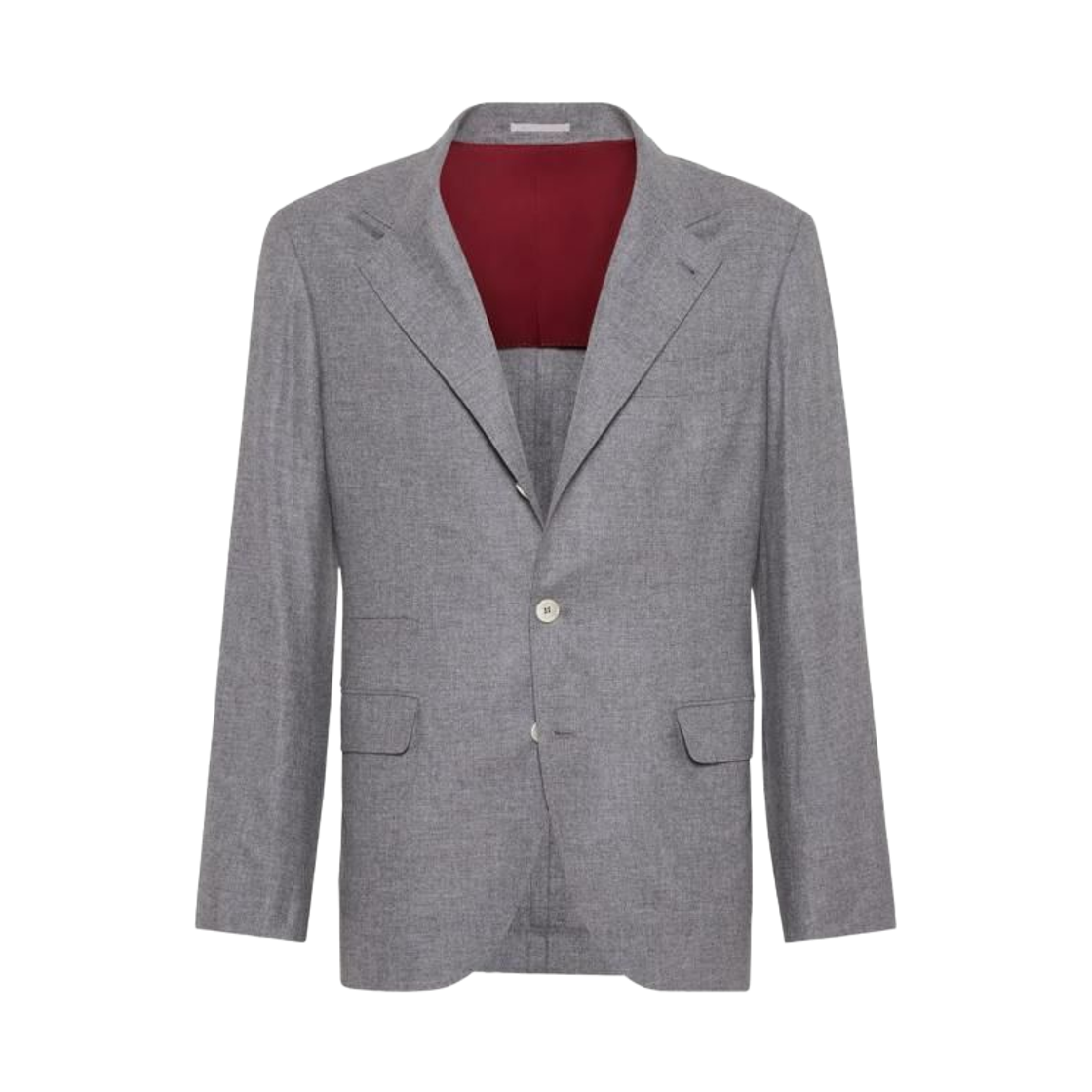 MR4367BTD-C591 Brunello Cucinelli Cashmere Silk Lightweight Flannel Deconstructed Blazer Grey
