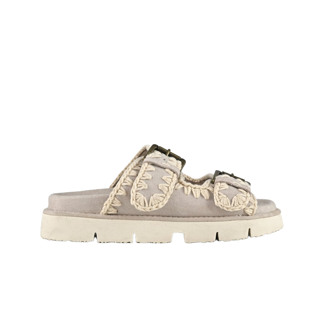 (W) 모우 비오 투 버클 샌들 초크((W) Mou Bio Sandal Two Buckle Chalk)