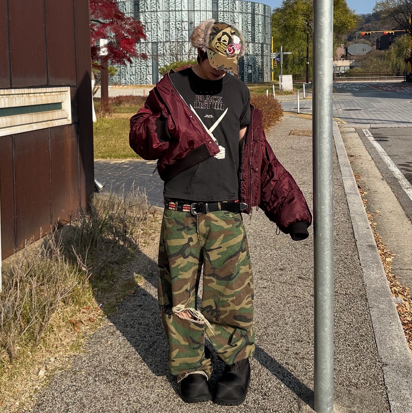 Protocol Index Blacklist Washed T-Shirt Black, Protocol Index Camo Trooper Cap Camo 착용 스타일 - 1