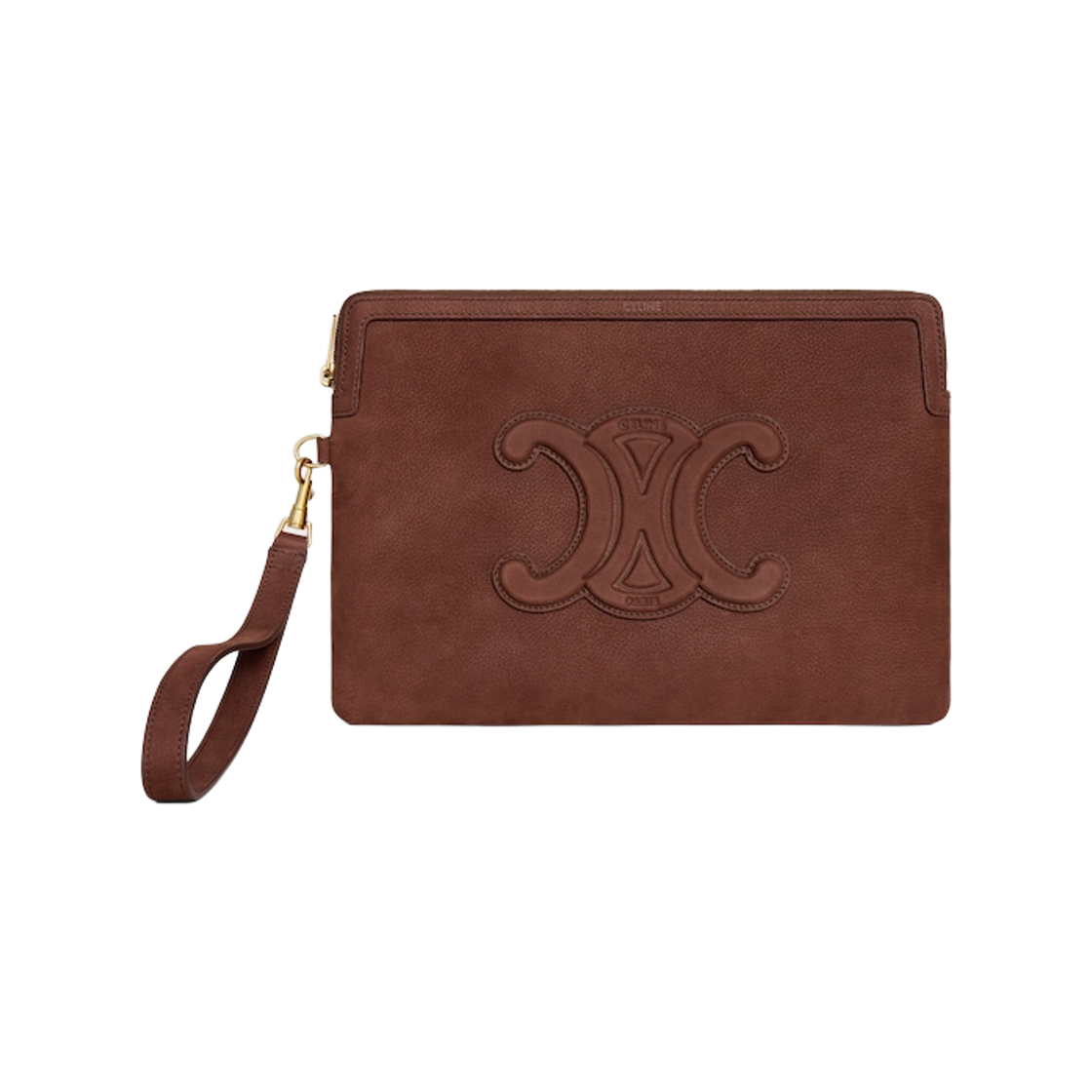 셀린느 스몰 파우치 스트랩 퀴르 트리옹프 그레인드 카프스킨 체스트넛(Celine Small Pouch with Strap Cuir Triomphe in Grained Calfskin Chestnut) - 1