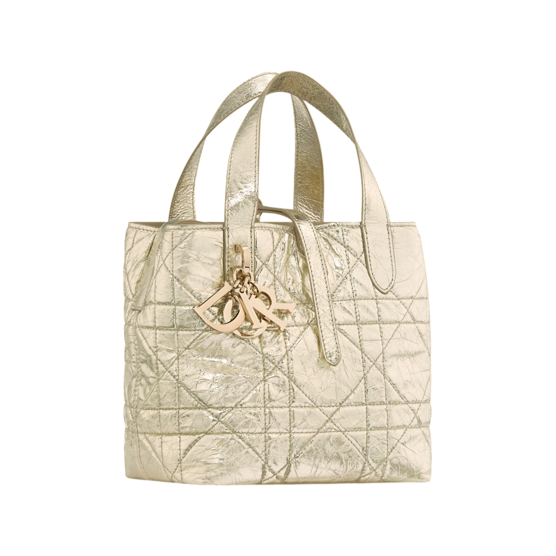 디올 스몰 디올 뚜주흐 버티컬 토트백 세미-플랫 매크로까나쥬 크링클 카프스킨 골드(Dior Small Dior Toujours Vertical Tote Bag Semi-Flat Macro Cannage Crinkled Calfskin Gold) - 2