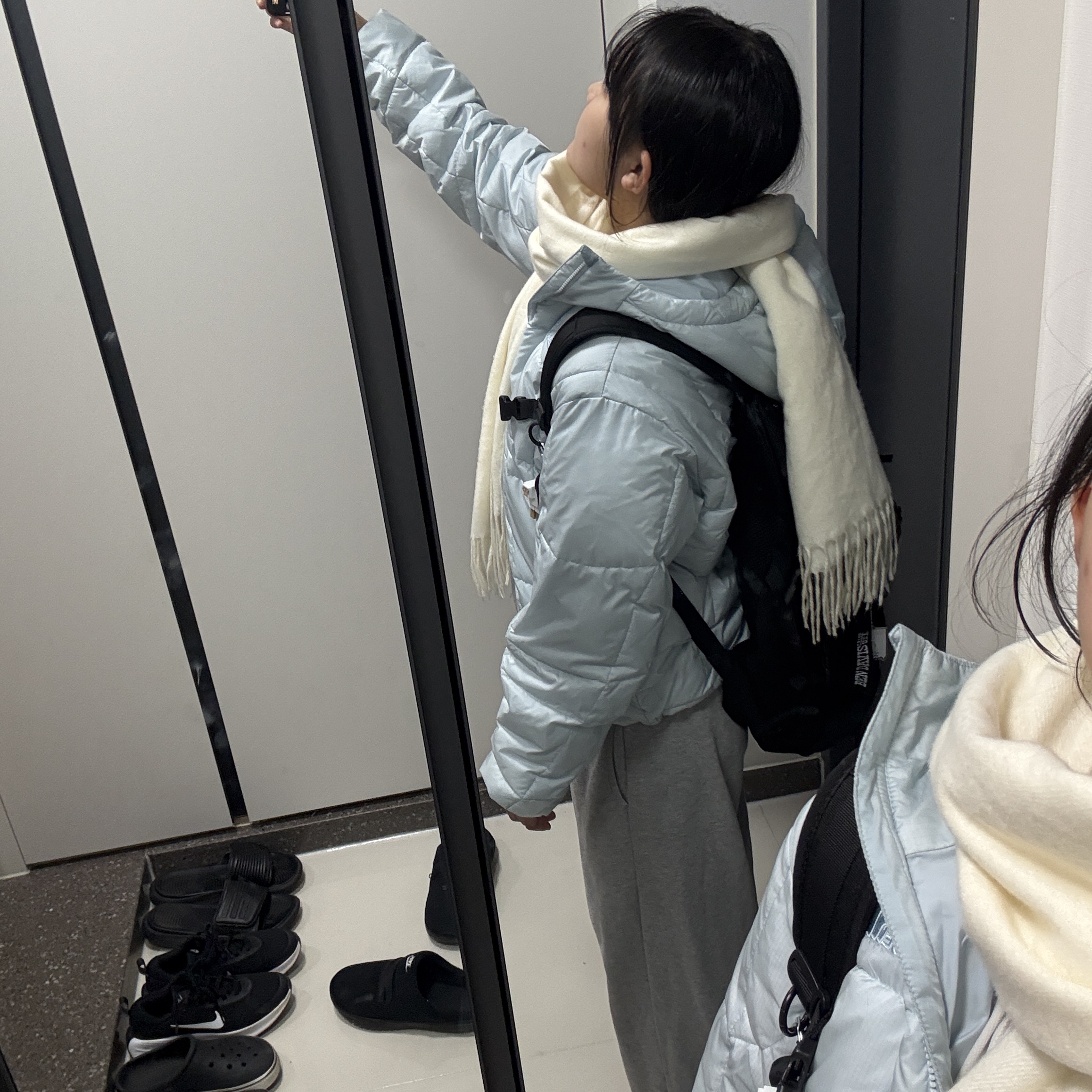 The North Face Wave LT On Jacket Light Blue 착용 스타일 - 1