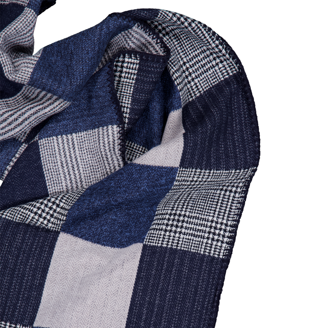 퍼렌 플러피 코튼 스카프 체크 네이비(PERENN Fluffy Cotton Scarf Check Navy) - 3