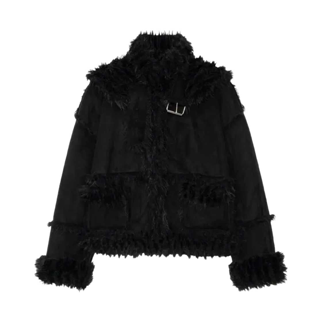 어글리쉐도우 리버시블 시어링 자켓 블랙