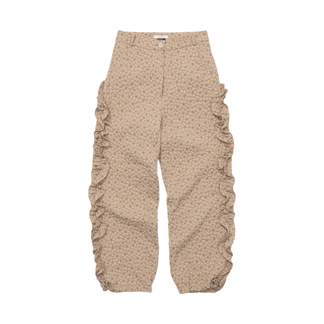 LUV047 UGLYSHADOW Flower Ruffle Pants Beige
