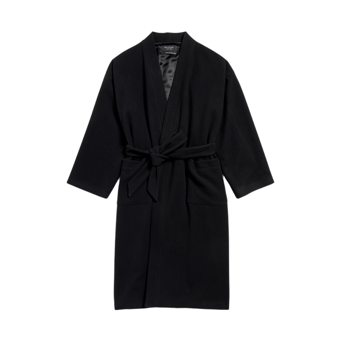 857859TQU141000 (W) Balenciaga Bathrobe Coat Black