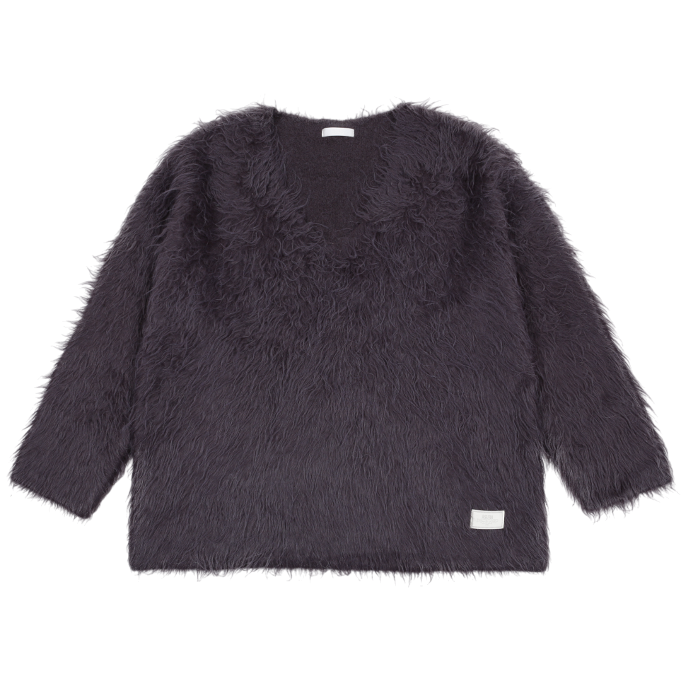 A25FWKN84CC0F Asura Wool Hairly Brush V Sweater Charcoal