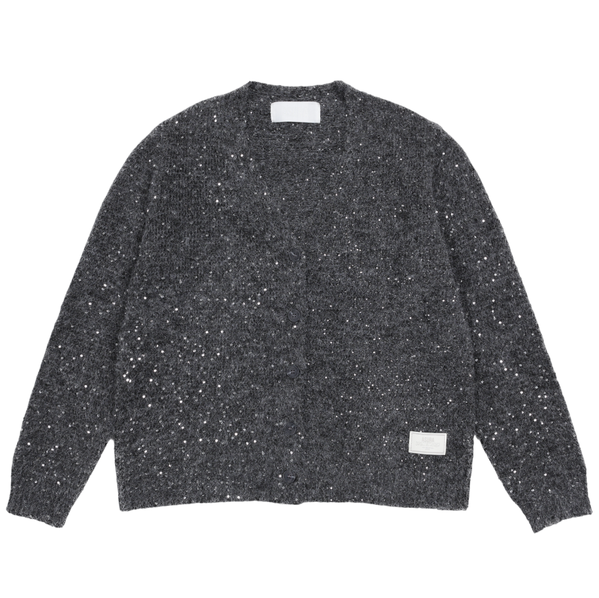 A25FWKN82CC0F Asura Twinkle Wool Cardigan Charcoal