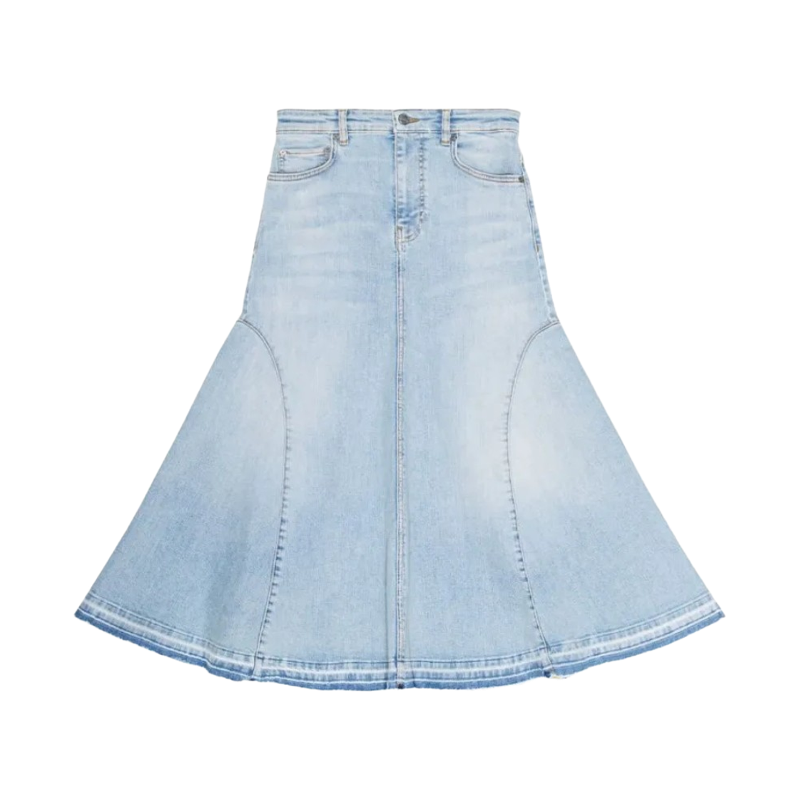 (W) 가니 오가닉 코튼 데님 스커트 틴트 워시((W) Ganni Organic Cotton Denim Skirt Tint Wash)
