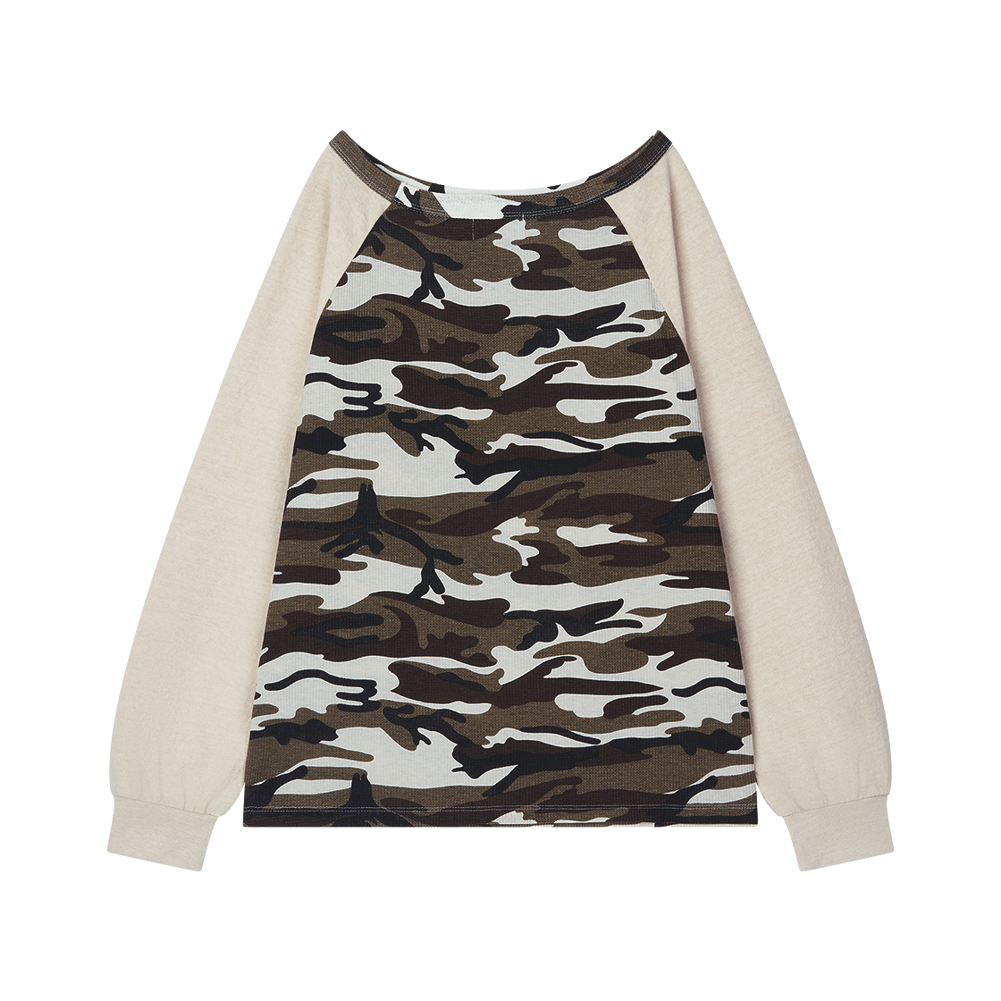 솜속 텔리 카모 레글런 탑 아이보리(SOMSOC Telie Camo Raglan Top Ivory) - 2