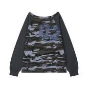 SOMSOC Telie Camo Raglan Top Chacoal