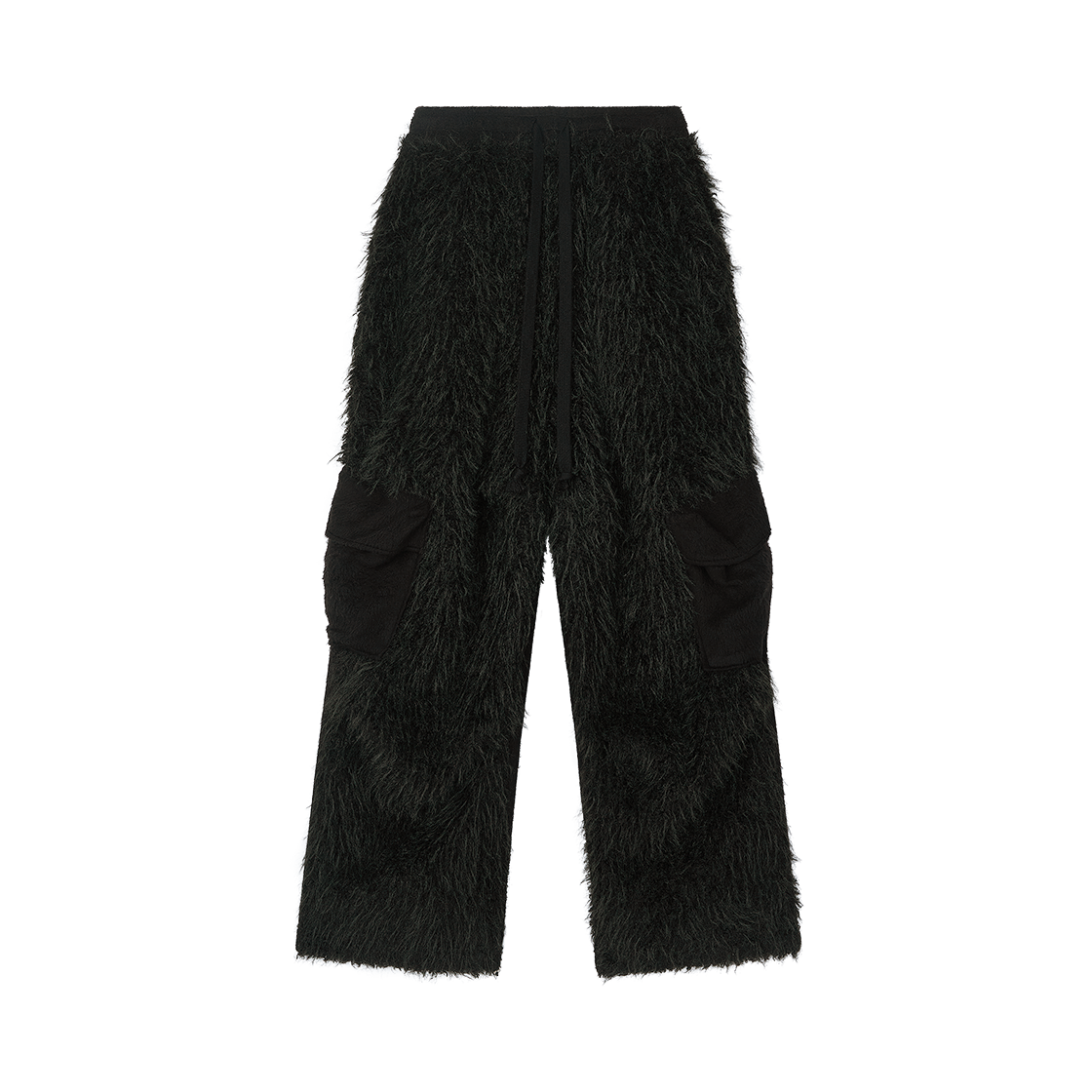 솜속 베일 퍼지 카고 팬츠 블랙