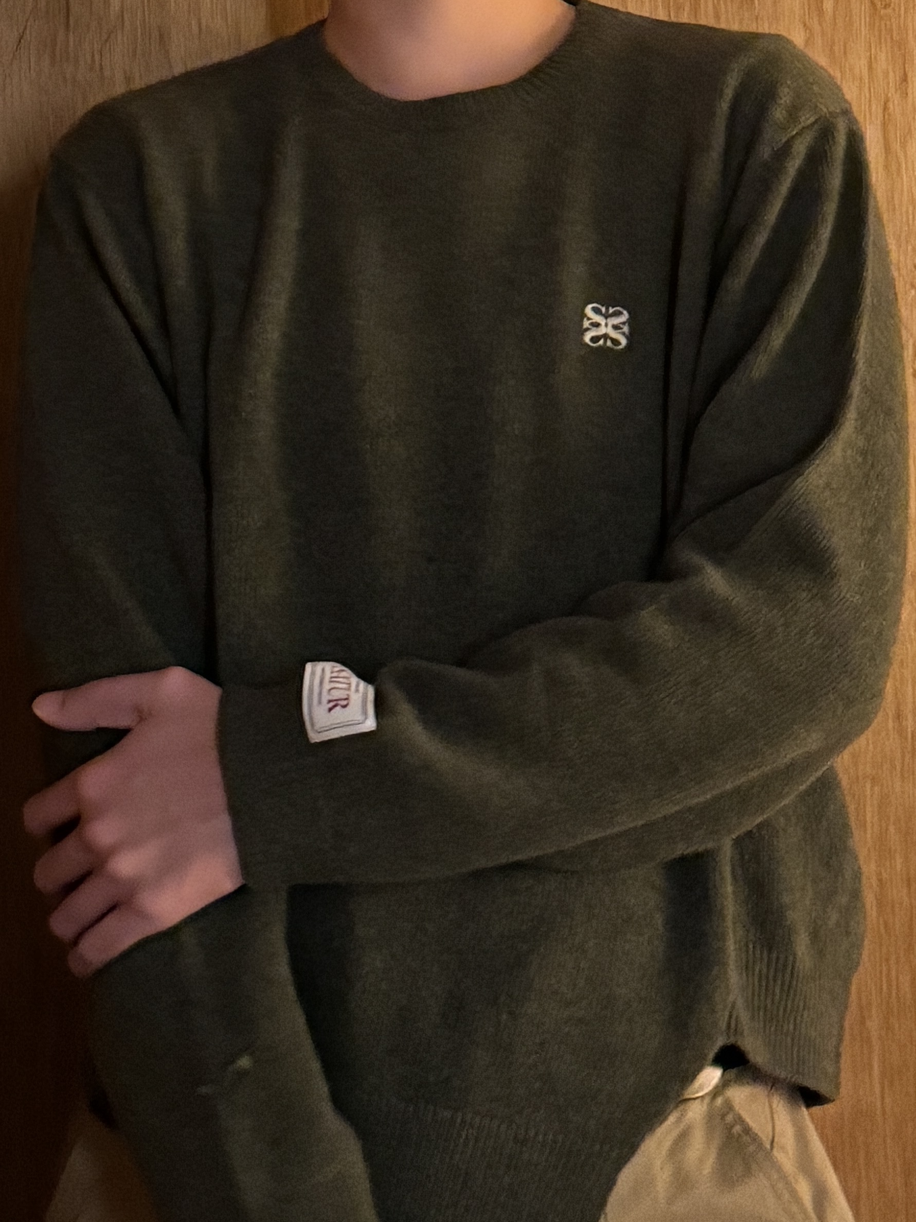 Nike x J.Crew Killshot 2 Sail Midnight Navy, SATUR Dublin Unbalanced Cashmere Blend Knit Olive Khaki 착용 스타일 - 2