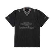 Balenciaga 3B Football V-Neck T-Shirt Oversized Black Anthracite