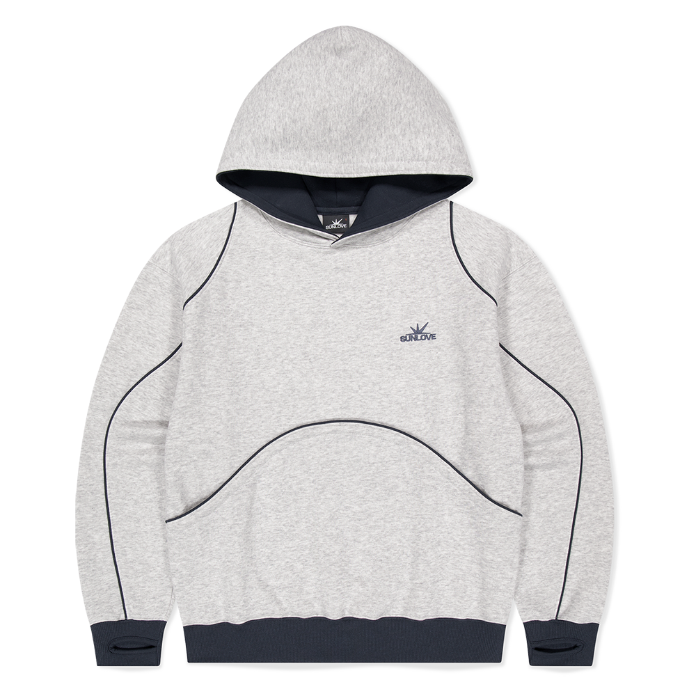 SLCO0TSWHO04HR [트리플적립]SUNLOVE Crescent Brushed Hoodie Heather Grey
