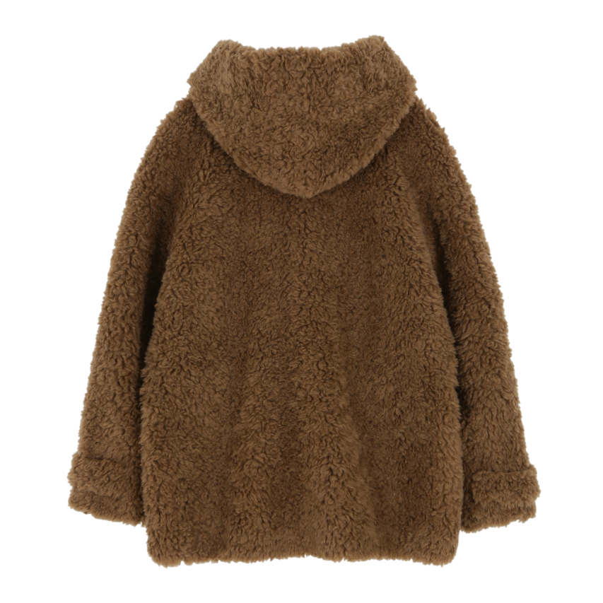 아수라 울 시어링 후디 무스탕 브라운(Asura Wool Shearling Hoodie Mustang Brown) - 2