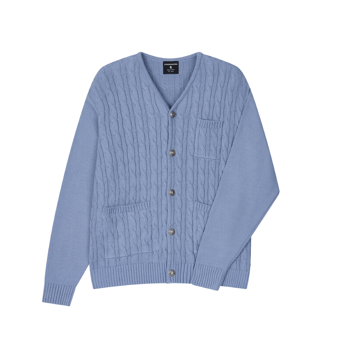 FW23JCJ050SB Hongwoosung Loose Fit Nickle Button Cardigan Sky Blue
