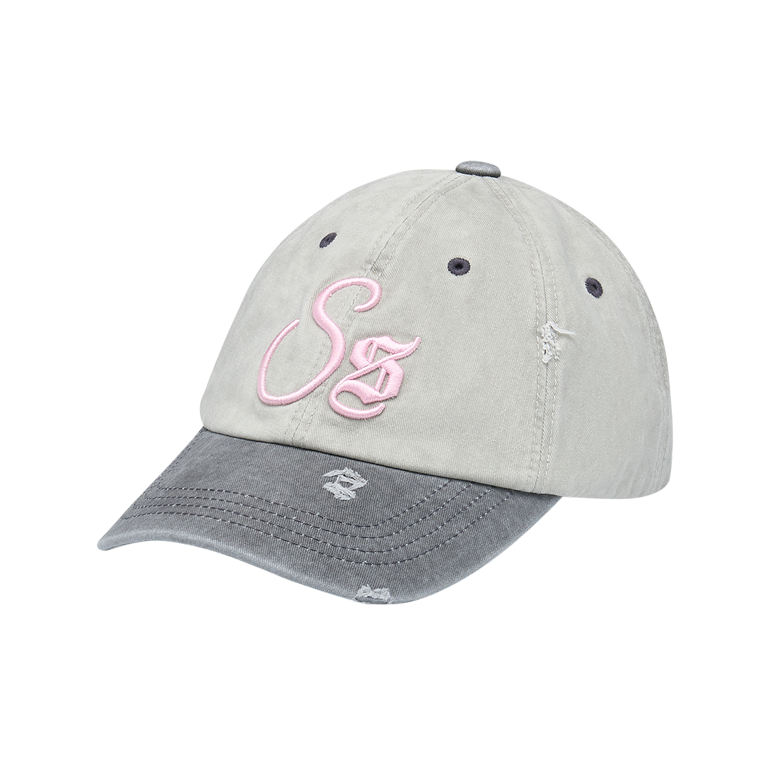 SC2501HT03 SOMSOC Signature Destroyed Ball-Cap Light Grey