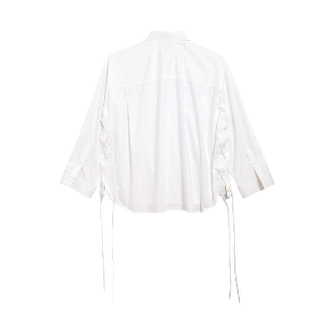 (W) 발렌시아가 레이스 업 셔츠 화이트((W) Balenciaga Lace Up Shirt White) - 2