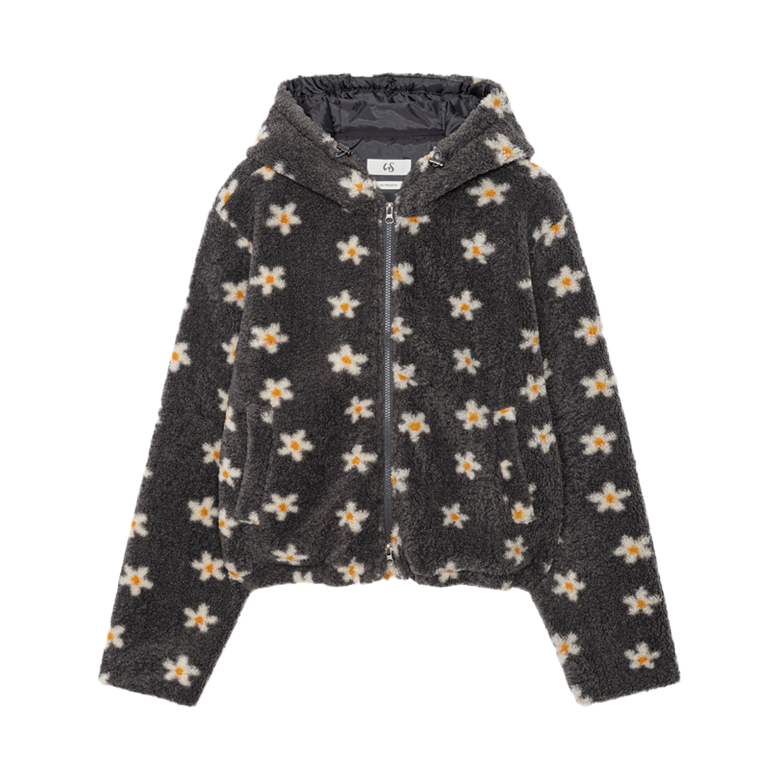 LUV004 UGLYSHADOW Flower Fur Jumper Charcoal