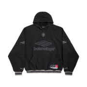 Balenciaga 3B Football Polo Hoodie Black Anthracite