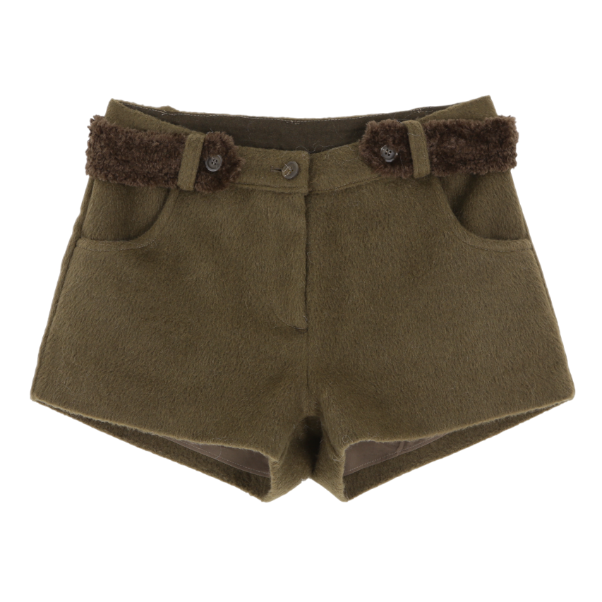 아수라 퍼 벨트 마이크로 팬츠 카키(Asura Fur Belt Micro Pants Khaki)