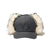 Open Yy Faux Fur Earflap Cap Gray