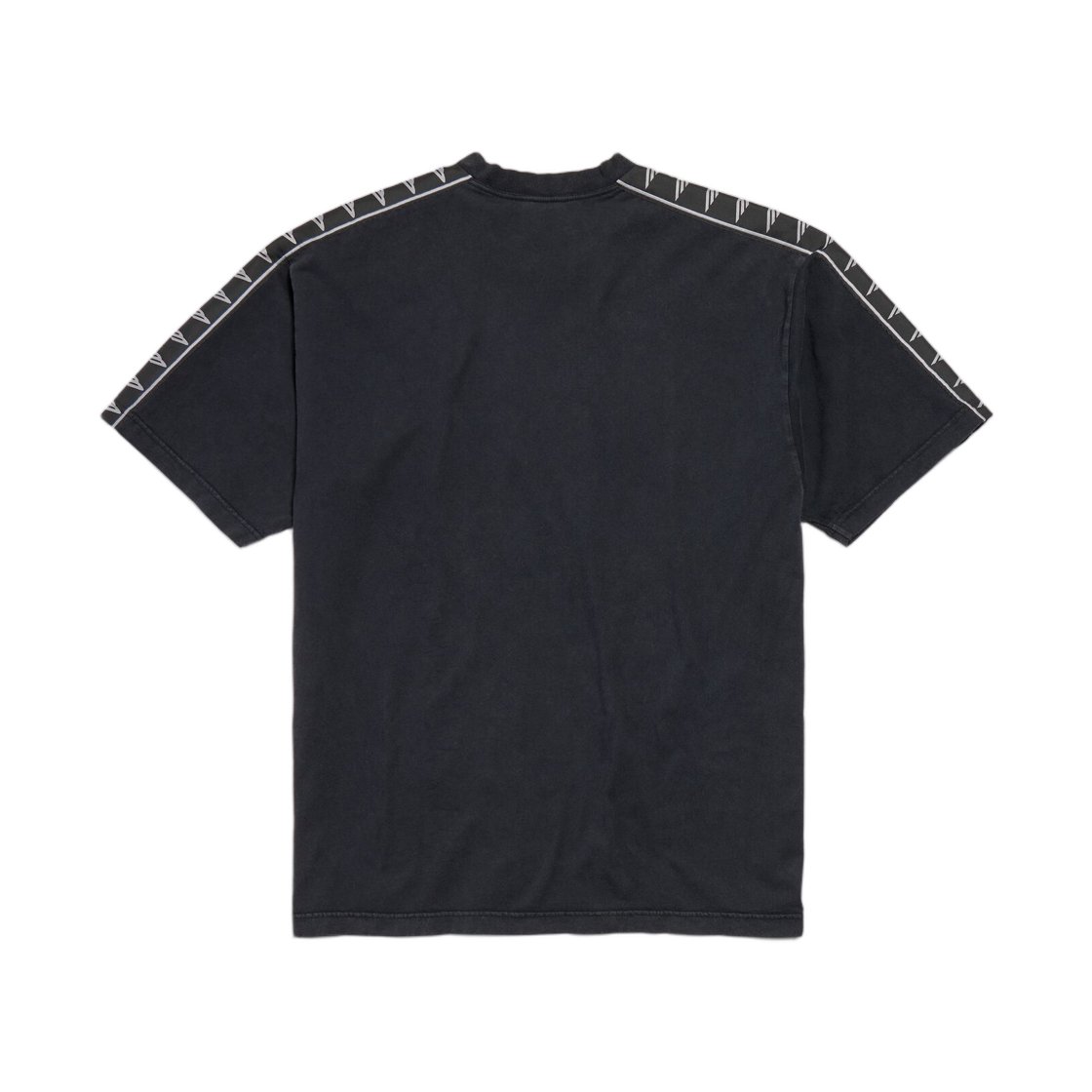 발렌시아가 스트라이프 티셔츠 미디움 핏 페이디드 블랙(Balenciaga Stripe T-Shirt Medium Fit Faded Black) - 2