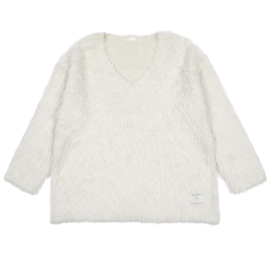 A25FWKN85IV0F Asura Wool Hairly Brush V Sweater Ivory
