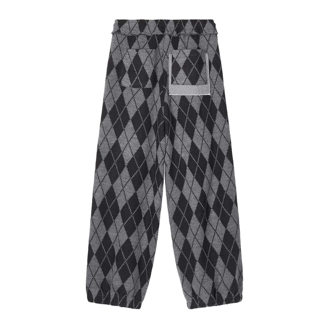 솜속 아가일 콘트라스트 니티드 팬츠 멜란지 그레이(SOMSOC Argyle Contrast Knitted Pants Melange Grey) - 2