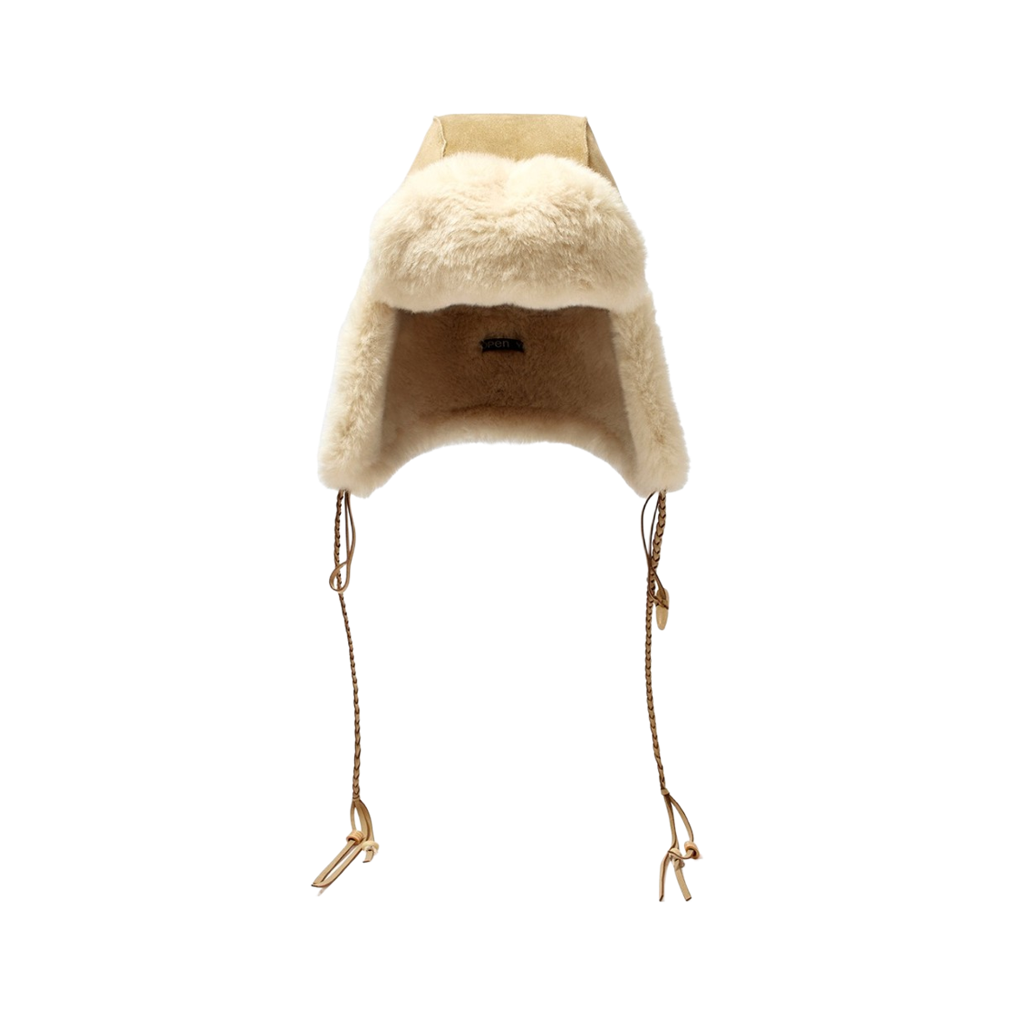 - Open Yy Braided Shearling Trapper Beige