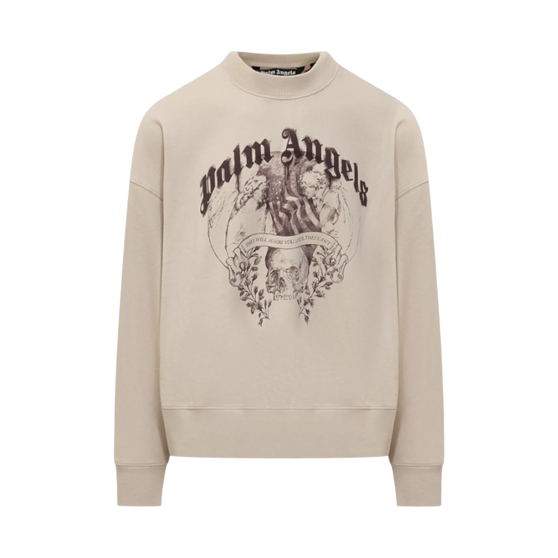P6MMMA881 Palm Angels Statement Pencil Crew - Light Beige